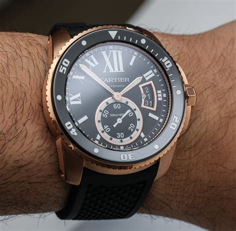 cartier calibre diver rose gold replica|cartier scuba watch review.